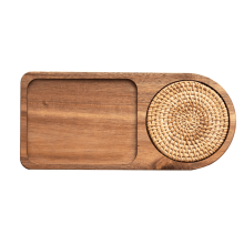 Kaffeetablett aus Holz, Frühstückstablett zum Servieren von Speisen, Gastronomie-Kaffeegeschirr, Teegeschirr, Tischdekorationsaccessoire B