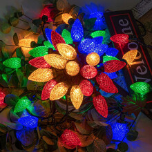 50LED/49FT/C9 vánoční řetězová světla, zásuvná, třpytící se světýlka, 8 režimů, časovač, vodotěsná, pro vnitřní i venkovní