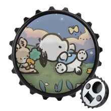 Pochacco Flaschenöffner magnetisch mit Kühlschrankmagneten – Einzigartige Geschenkidee für Campingfans – Cooles Gadget für