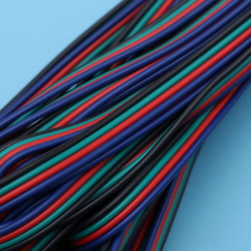Καλώδιο επέκτασης εύκαμπτης λωρίδας LED 22AWG RGB10m, καλώδιο γραμμής 4 ακίδων για 1