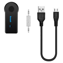 Glacadóir Bluetooth Gan Sreang 2-i-1Cuibheoir Ceoil Fuaime Aux 3.5mm le Feidhmiúlacht Saorláimhe Nascacht USB BT