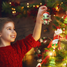 WinysinChristmas Přívěsek s dinosaurem, vánoční dekorace na auto, akrylový plochý přívěsek