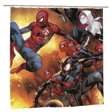 Spider-Verse Duschvorhang 152 x 183 cm, wasserdicht, schimmelresistent, blickdicht, Patchwork-Kunstdruck