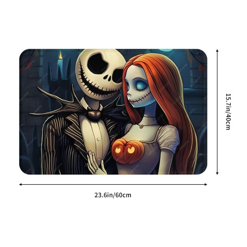 Εξατομικευμένο χαλί φανέλας Nightmare Before Christmas, 16x24 ίντσες, υδατοαπορροφητικό πατάκι 2
