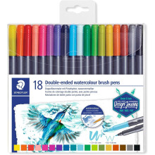 Marsgraphic Aquarellmarker, doppelseitig, verschiedene Farben, 18er-Set