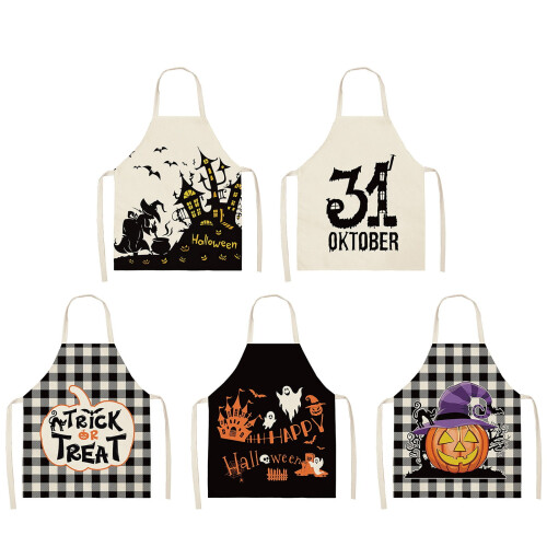 Ποδιά Halloween με ρυθμιζόμενο λαιμό για άνδρες και γυναίκες, κατάλληλη για κουζίνα, 2