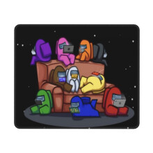 Among Us Mauspad, 25 x 30 cm, waschbar, rutschfeste Gummibasis, genähter Rand, Lycra-Gewebe, kompatibel mit Computern und Laptops