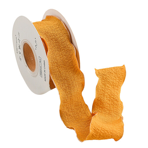 Κορδέλα συσκευασίας δώρου Homeer 2,5/4cm με βολάν και κυματιστές άκρες, απαλό ανάγλυφο 1