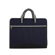 Pochette intérieure imperméable zippée pour affaires, 12 pochettes en tissu Oxford bleu