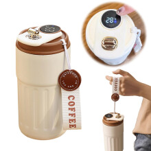 Xeyise 450 ml Thermobecher – Intelligenter Isolierbecher mit auslaufsicherem Deckel und Temperaturanzeige für Zuhause, Büro und Outdoor