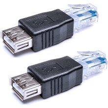 Lot de 2 adaptateurs USB vers Ethernet, convertisseur RJ45 mâle vers USB femelle, compatibles avec modem ADSL, routeur et caméra.