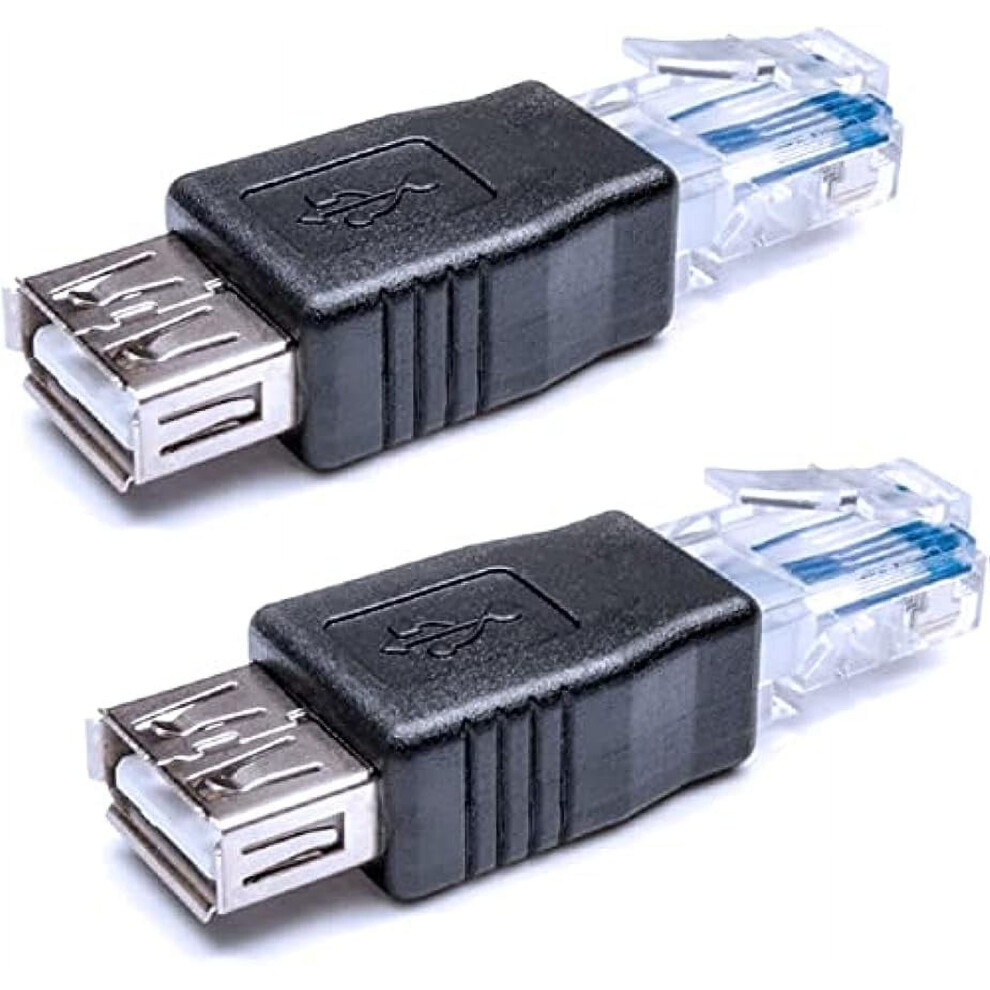2 Pcs Usb To Ethernet Adapter, Rj45 Male To Usb Female Converter, Compatible With Adsl Modem, Router, Camera 9464372846436