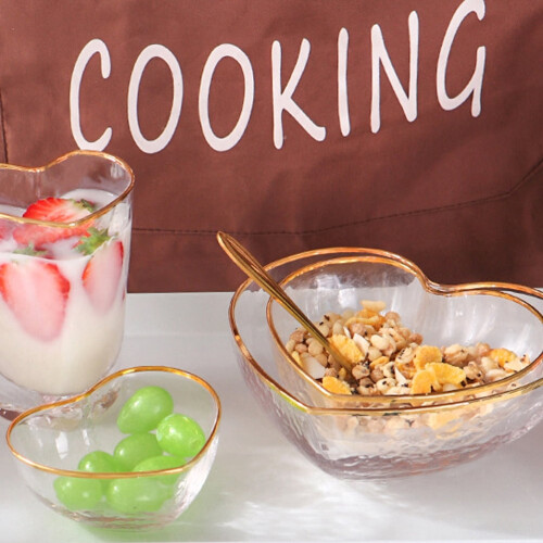Γυάλινο μπολ αποθήκευσης για πουτίγκα Elegant Be Salsa Bowls σε σχήμα καρδιάς για γραφείο 2 1