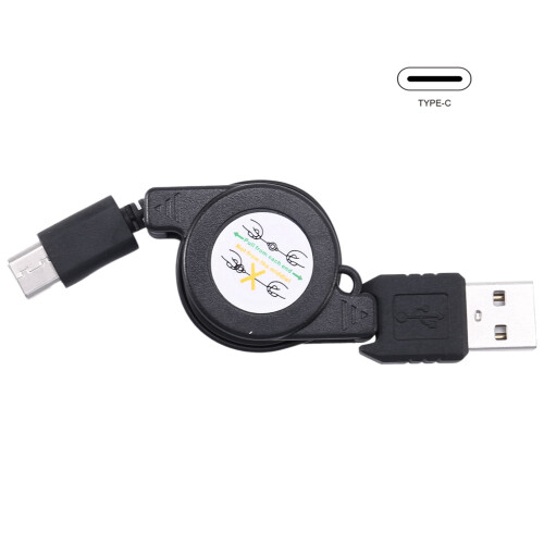 2 câbles de charge rétractables USB Type-C USB 3.1, noir 1