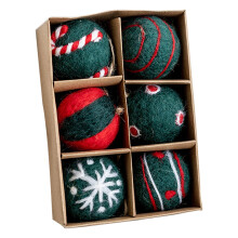 Pnellth 6/36 Stück 3/5 cm große Weihnachtsbaumkugeln aus Filz mit Schneeflocken- und Schneemannmotiven, einfarbig, bruchsicher, wiederverwendbare
