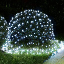 Vánoční síťovaná světla 1,5 m x 1,5 m, 96 LED, 8 režimů, vodotěsná, připojitelná, na stromy, keře, venkovní dekorace, kompatibilní s