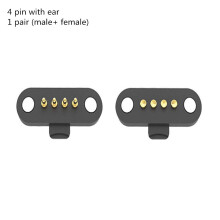 1 Paar wasserdichte magnetische Pogo-Pin-Steckverbinder, 2/3/4/5P12V1A, 2,5 mm Löcher, federbelastete DC-Strombuchse, 60 g Kraft
