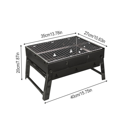 Πτυσσόμενη ψησταριά BBQ Gnobogi 35x27x20cm, με παχύρρευστη αντικολλητική σχάρα, για 2