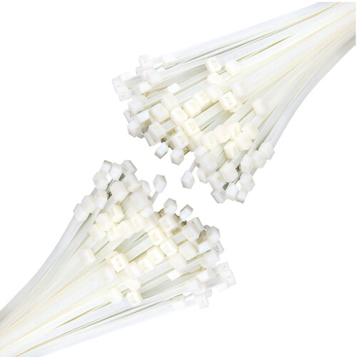 Colliers de serrage de qualité industrielle : 100 x 2,5 mm, couleur : blanc, quantité : 100 pièces