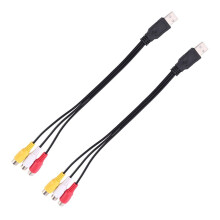 2 st USB-hankontakt till 3RCA-honaadapter ljudkonverterare video AV A/V-kabel för HDTV TV TV-kabel