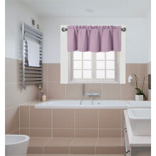 Upeat LINEN-malliston Valance-keittiön vaaleanpunaiset pimentävät lämpöä tuovat ikkunaverhot, 137 cm x 46 cm
