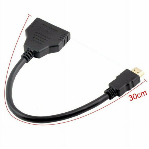 Prettyui HDMI Port One Pull Two Conversion Line Adapter 1080P Czarny