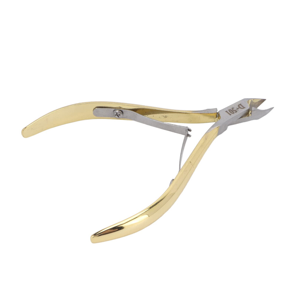 Professional Stainless Steel Cuticle Nipper with Angled Precision Blade and Ergonomic Curved Grip