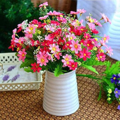 ZOELNIC1Bouquet28Heads Τεχνητά Λουλούδια Χονδρικής Ψεύτικες Ζέρμπερες Μαργαρίτα Μεταξωτά 2