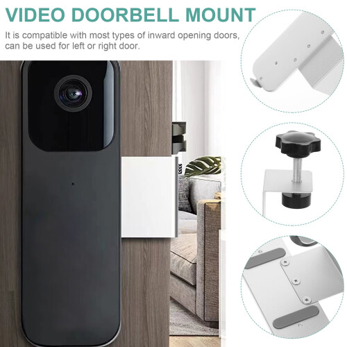 Supporto per campanello con telecamera, supporto in metallo, montaggio wireless visibile per video 2