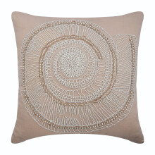 Fundas de almohada beige de 24x24, diseño de caracoles oceánicos con perlas y yute, funda cuadrada de algodón y lino - Caracol perezoso