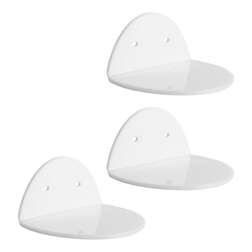 Acrylic Floating Wall Shelves Set 3 For Security Cameras, Baby Monitors, Speakers,Universal Small Wall Shelf,White 9773935437340