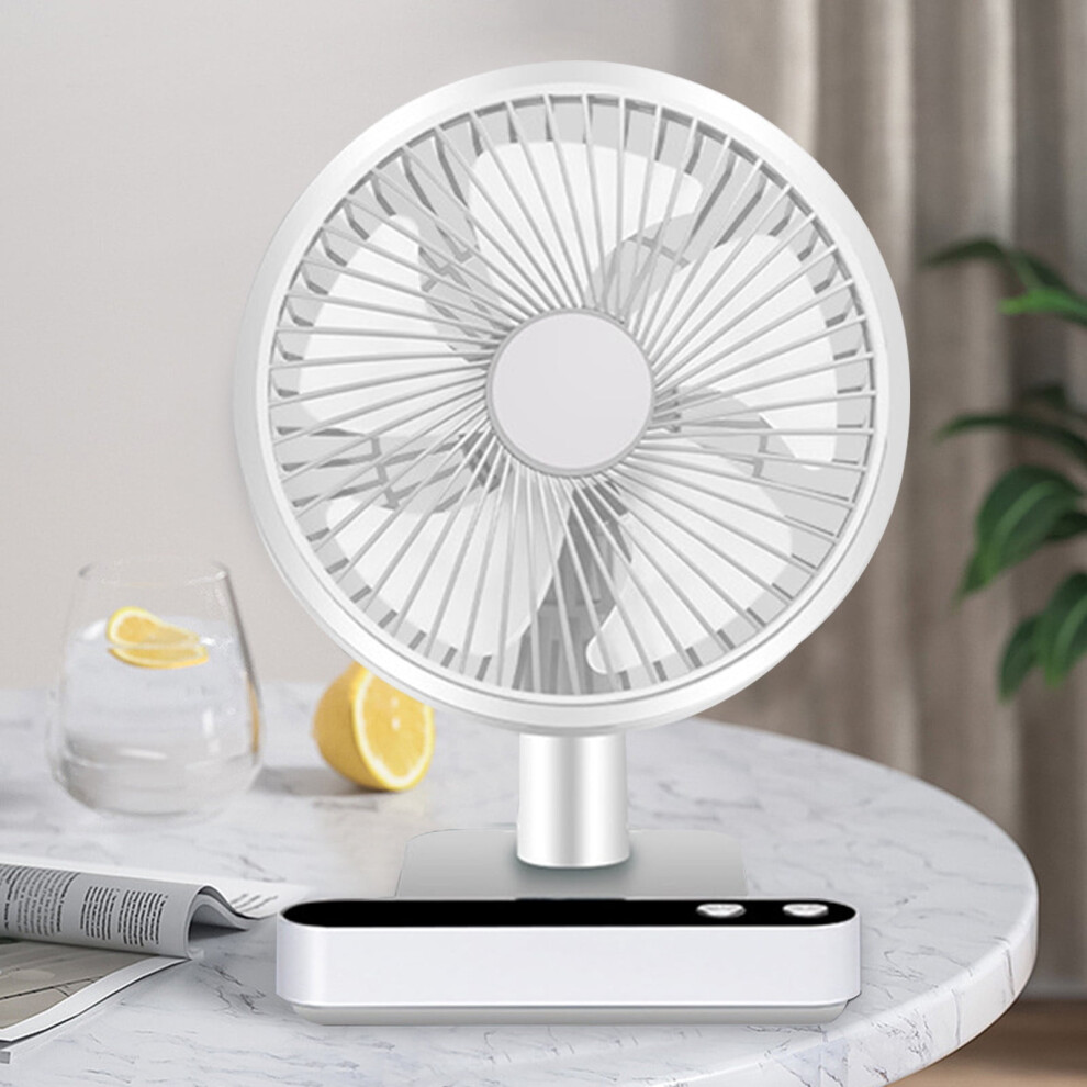 Rnemite-Amo Usb Desk Fan, Cordless Rechargeable Mini Portable Fan With 180 Auto Shaking Head, 4 Speeds, Led Display, Strong Quiet Airflow 9389440287105