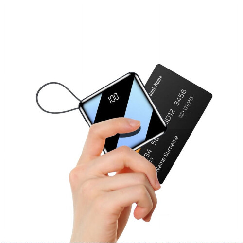 Φορητός φορτιστής 20000mAh Mini Power Bank Εξαιρετικά συμπαγής εξωτερική μπαταρία LCD LED2USB 1