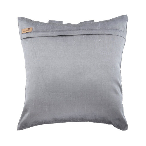 Capas de Almofada HomeCentric Cinza Prateado, com Pregas Texturizadas, 35x35cm (14x14 polegadas), Pacote com 2, Capa de Sofá Quadrada em Seda - 1