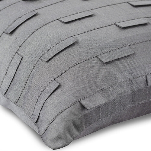 Capas de Almofada HomeCentric Cinza Prateado, com Pregas Texturizadas, 35x35cm (14x14 polegadas), Pacote com 2, Capa de Sofá Quadrada em Seda - 2