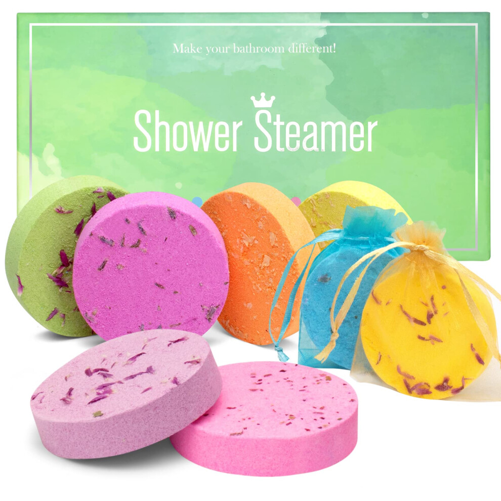 Shower Steamers Gift Set with Eight Botanical Scents for Stress Relief and Aromatherapy Gifts