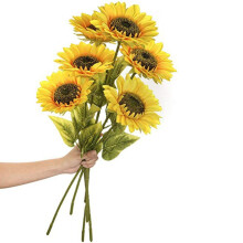 3 stuks kunstmatige zonnebloemen, geschikt voor bruiloften, banketten en huisdecoratie. Losse, gele decoratie.