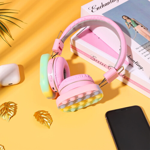 Ακουστικά Bluetooth για παιδιά, ασύρματο παιχνίδι Fidget με φούσκα στο αυτί, ακουστικά με 1