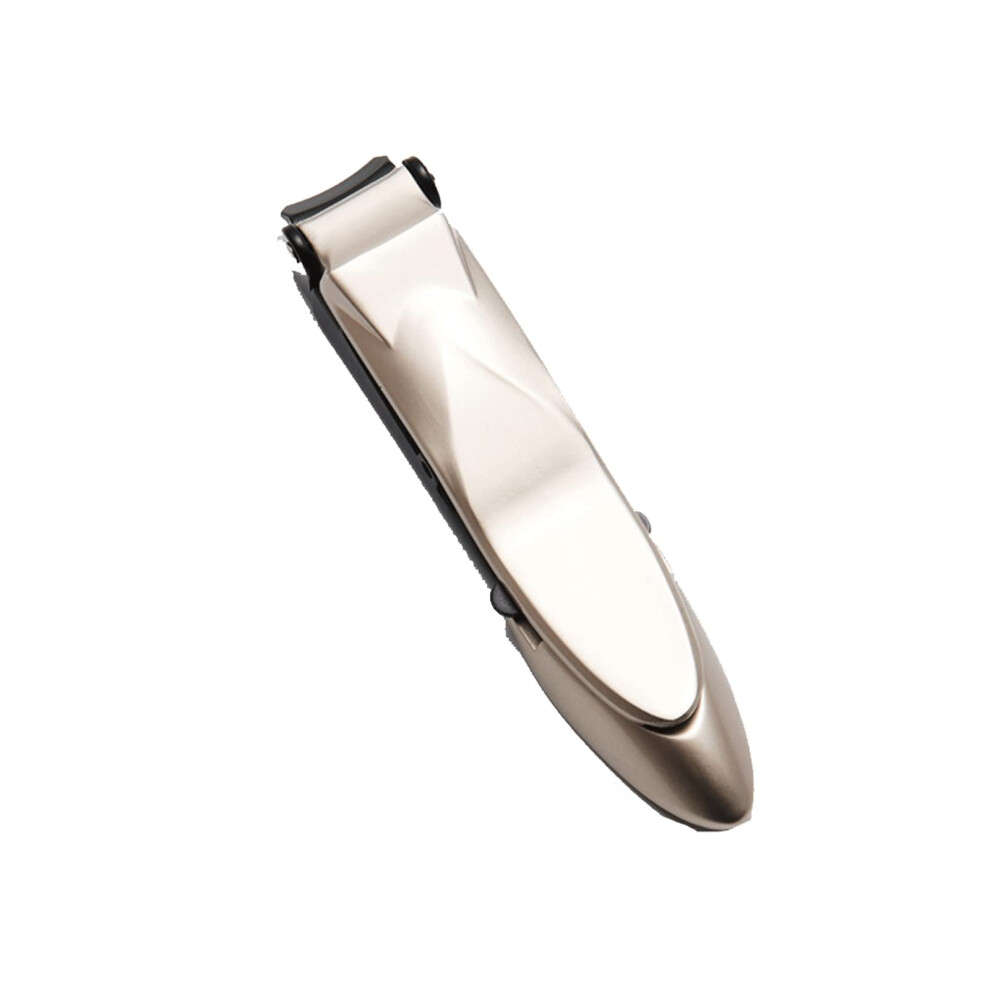Gold Stainless Steel Nail Clipper With Builtin Debris Catcher, Splash Proof For Fingernail Toenail,