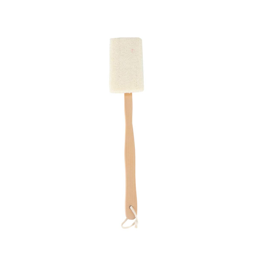 Loofah Body Scrubber with Long Wooden Handle for Deep Skin Exfoliation and Revitalizing Shower