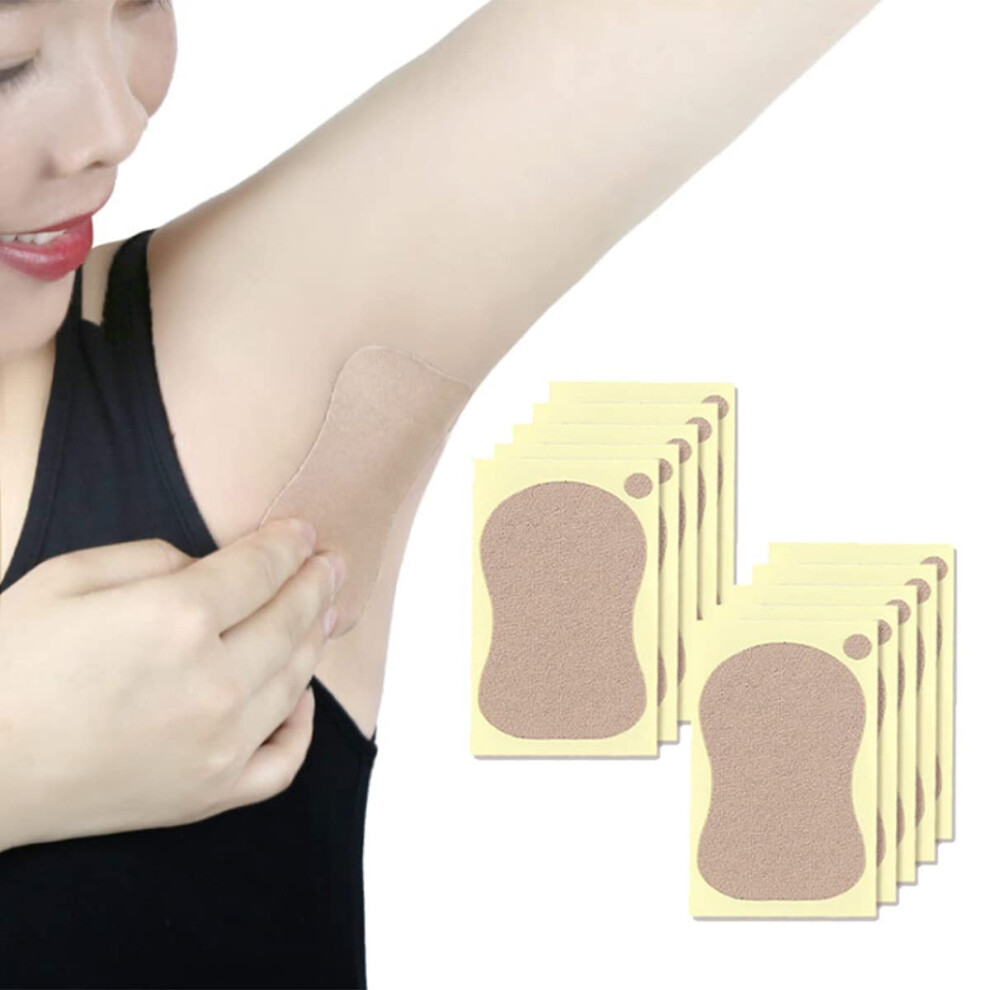 Underarm Sweat Pads for Women, Invisible Cotton Armpit Sweat Shields with Adhesive, 20pcs