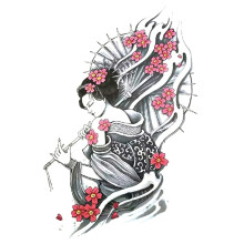 Waterproof Scorpion Flower Temporary Tattoos, Large 14.8X21cm Sheets for Arm Leg Shoulder