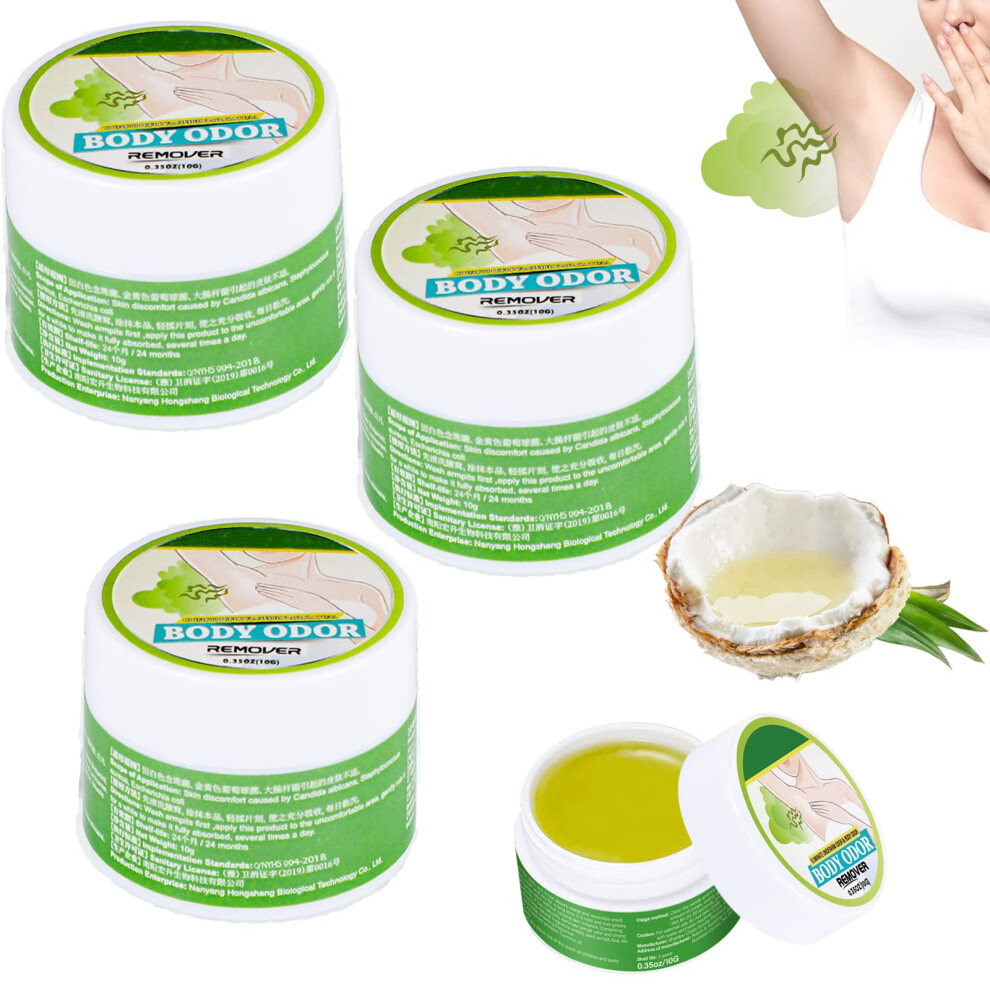Cream Underarm Odor Removal 3Pcs With Sweat Absorption, Natural Deodorant For Men And Women