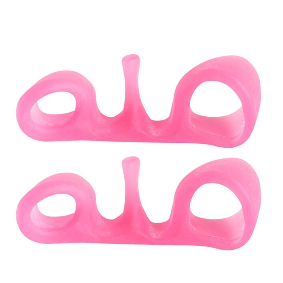Toe Separators Hammer Toe Corrector Soft Gel Alignment Support for Pain Relief Pink One Size