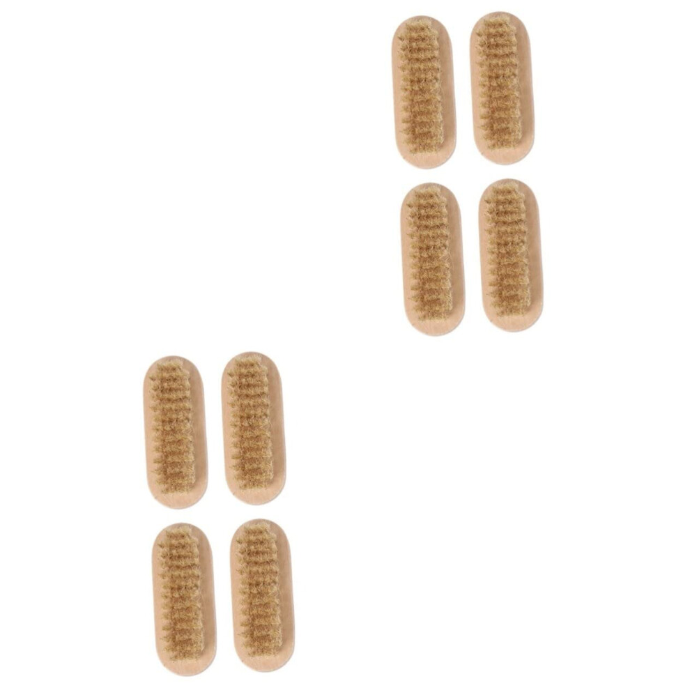 8 Pcs DoubleSided Boar Bristle Nail Brush with Ergonomic Wooden Handle for Gentle Cleaning