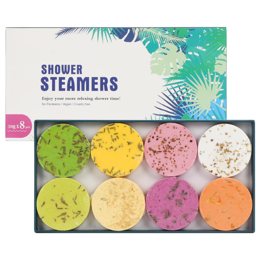 8 Pack Shower Steamers Aromatherapy, Luxury Spa Shower Tablets Gift Set with Long Lasting Scent