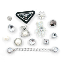 13Pcs Silver Shoe Charms for Kids, Crystal Gifts Charms for Crocs, Croc Shoe Decoration DIY Shoe Accessories for Clogs for Girls Adults