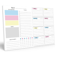 Wochenplaner Block,To-Dos, Prioritäten & Wochenplan,Wochenkalender Wochen Planer,zum Abreißen To Do Liste Notizblock Wochenplaner für Termine,