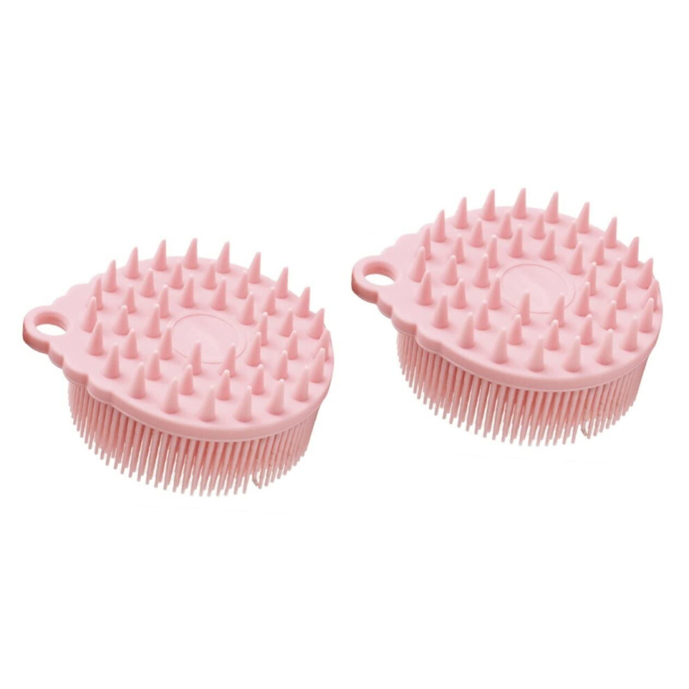 Soft Silicone Baby Bath Brush Set With Gentle Dualsided Body Scrubber For Newborns And Toddlers Pink