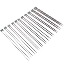 Strikkepindesæt i rustfrit stål, 11 strikkepinde (2,0-8,0 mm) 25 cm lange, holdbare strikkeredskaber med opbevaringsetui, strikketilbehør